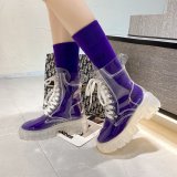 Women Transparent Platform Waterproof Boots