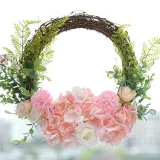 Rose Hydrangea Flower Wreath Front Door Décor Home Wall Hanging Wedding Ornament