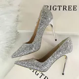 Women Sequins Bridal Elegant Party Sexy Pumps High Heel