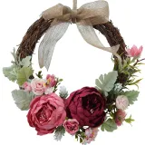 Artificial Peony Wreath Front Door Décor Home Wall Hanging Flower Ornament