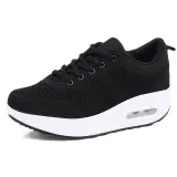 Women Platform Mesh Height Increasing Low Top Casual Sneakers