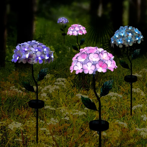 Led Lighting Solar Light Hydrangea Artificial Flowers Outdoor Lawn Garden Lights