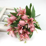 Artificial Tulip Lily Flowers Real Touch Home Office Party Decoration