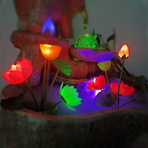 Solar Lotus Color Gradient LED Lamp Garden Lamp Courtyard Lamp