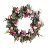 Camellia Wreath Front Door Hanging Decor Flower Wedding Ornament