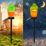 Courtyard Light Lawn Garden Pathway Cactus Pineapple Lantern Park Solar Powered Lamp