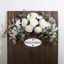 Home Garden Artificial Wall Rose and Peonies Flower Garland Lintel Decoration