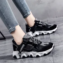 Women Mesh Breathable Height Increasing Walking Sneakers