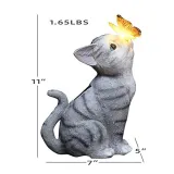Garden Decoration Courtyard Layout Cute Cat Ornaments Solar Light