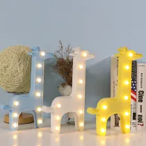 Cute Giraffe Shaped LED Night Light Warm White Table Night Lamps Indoor Decorations Lamp