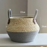 Woven Trigonella Flower Basket Hand-held Double-colored Plant Flowerpot for Decoration