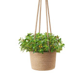 Jute Cotton Hanging Planter Woven Plant Basket Flower Pot