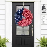 Patriotic Independence Day Wreaths Stripes Stars Wreaths Garland Decor