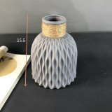 Nordic Style Vases Decoration Home Imitation Rattan Plastic Vase