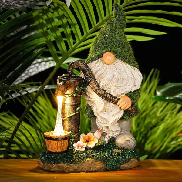 Solar Garden Resin Ornaments Dwarf Crafts Courtyard Lawn Decorative Lamp