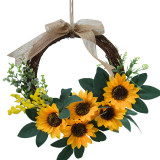 Sunflower Rustic Farmhouse Decorative Artificial Flower Wreath