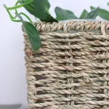 Living Room Decoration Rectangle Wicker Basket Handle For Flowers