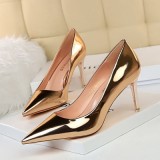 Metallic Gold Bling Wedding Party Stiletto Elegant Thin High Heels Pumps Shoes