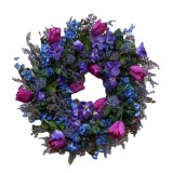 Simulation Of Wreath Decoration Purple Tulip Garland Beautiful Blue Dream Artificial Wreath