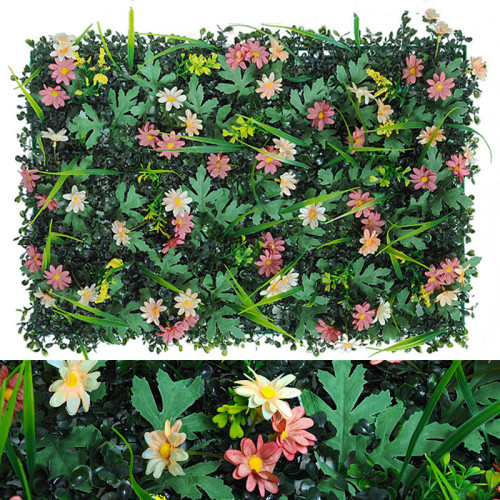 Artificial Daisy Flowers Panels Hedge Plant Wall Anti Ultraviolet Sunscreen Lawn