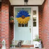 Sunflower Burlap Wreath Front Door Decor Flower Hanging Ornament