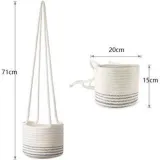 Jute Cotton Hanging Planter Woven Plant Basket Flower Pot