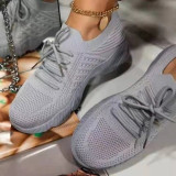 Lace Up Flat Mesh Sports Shoes Woman Fashion Sneaker