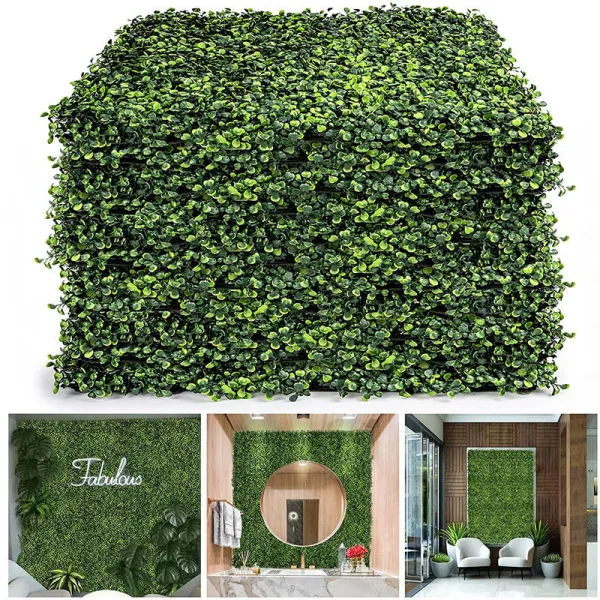 Artificial Milan Grass Panels Topiary Hedge Plant Wall Anti Ultraviolet Sunscreen Lawn