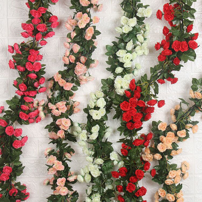 Home Garden Artificial Daisy Flower Vine Wedding Wall Decoration