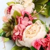 Peony Wreath Front Door Decor Flower Wall Hanging Wedding Ornament