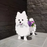 Yellow Pomeranian Shape Pet Style Garden Flower Pot