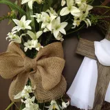 Easter Crucifix Wreath Door Decor Wood Wall Hanging Ornament