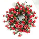 Rose Flower Wreath Summer Door Décor Party Wedding Hanging Ornament