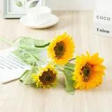 Home Garden Artificial Sunflower 3 Flowers Room Decoration