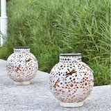 Solar Iron Hollow Hanging Garden Lantern Courtyard Decorative Lamp