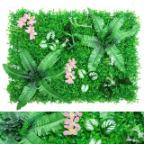 Artificial Jasmine Flowers Panels Hedge Plant Wall Anti Ultraviolet Sunscreen Lawn