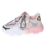 Women Breathable Transparent Vamp Lace Up Running Sneakers