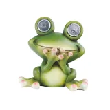 Cute 3D Resin Frog Solar Energy Lights Garden Crafts Decoration