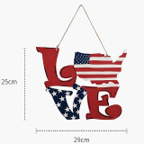Independence Day Hanging Wooden Love Sign Wooden Patriotic Décor