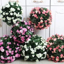Artificial Plastic Rose Flowers Ball Garden Backyard Decoration
