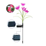 Lily Flower Color Changing Landscape LED Solar Flower Garden Lights