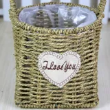 Handmade Weaving Flower Pot Bamboo Weaving Basket Grass Weaving Flower Basket