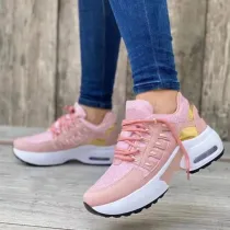 Women Mesh Platform Sneaker Lace Up Sporty Casual Shoes