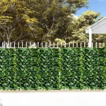 Artificial Green Grape Leaves Hedge Fence Net Vine Privacy Fence Wall Screen
