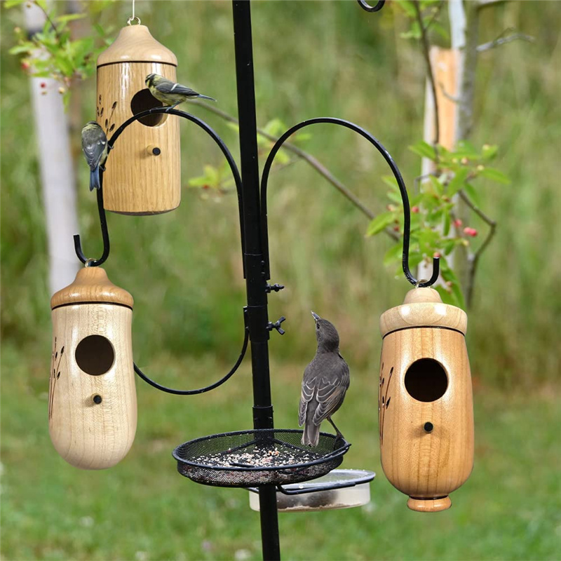 Wooden Hummingbird House Swing Nest Sparrow Garden Decor