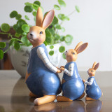 Cute Resin Garden Rabbit 3PCS Sets Home Decoration Craft Gift Animal Art Ornament
