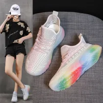 Women Colorful Sole Breathable Forrest Gump Sneakers