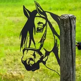 Metal Garden Farm Watching Animal Peeping Tree Stake Patina Decoration