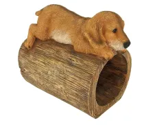 Polyresin Garden Decoration Golden Retriever Puppy Dog
