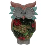 Solar LED Lights Owl Figurine Resin Crafts Lawn Garden Courtyard Decorations